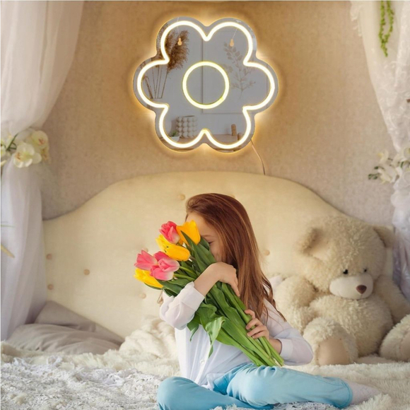 Flower Neon Mirror - Picture 4 of 7